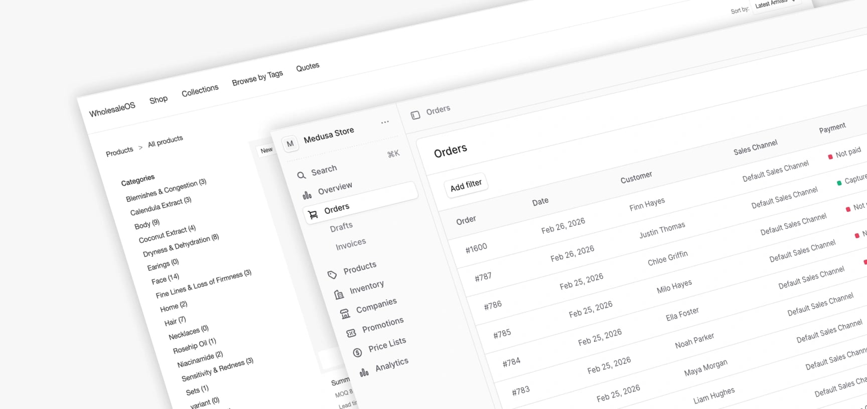 WholesaleOS dashboard preview