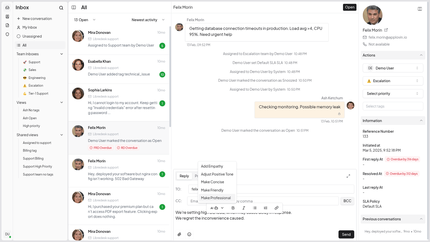 Libredesk app preview